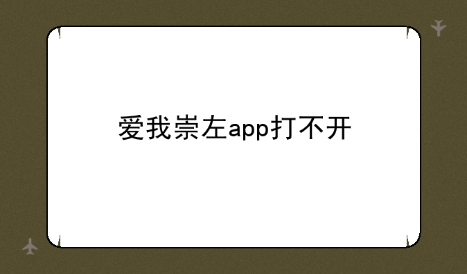 爱我崇左app打不开
