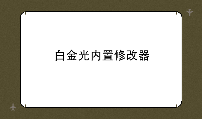 白金光内置修改器