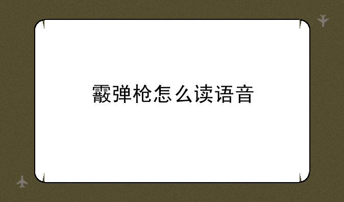 霰弹枪怎么读语音