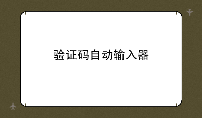 验证码自动输入器