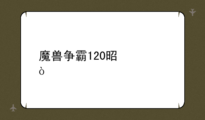 魔兽争霸120是谁？