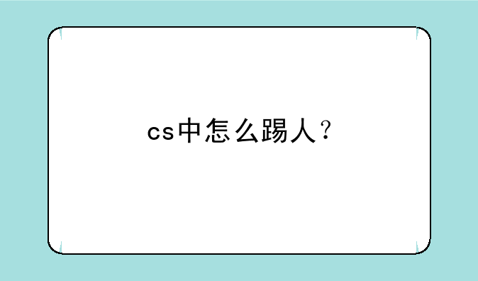 cs中怎么踢人？