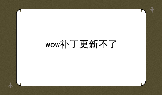 wow补丁更新不了