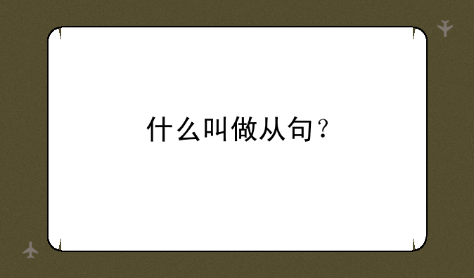 什么叫做从句？