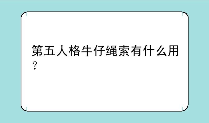第五人格牛仔绳索有什么用？