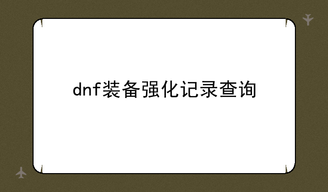 dnf装备强化记录查询