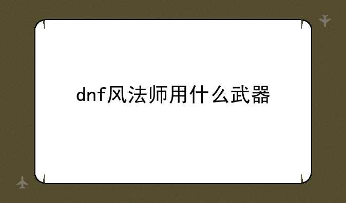 dnf风法师用什么武器