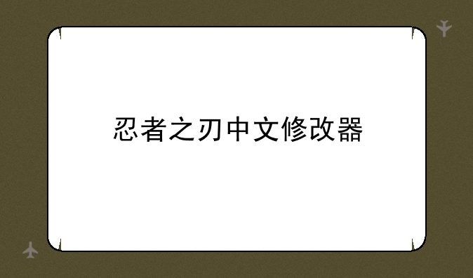 忍者之刃中文修改器