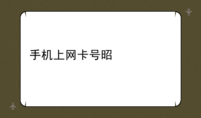 手机上网卡号是什么