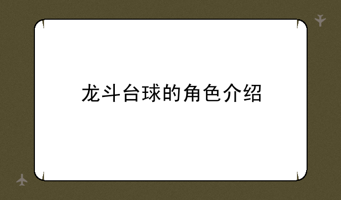 龙斗台球的角色介绍