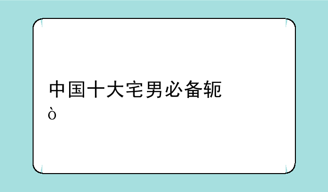 中国十大宅男必备软件？