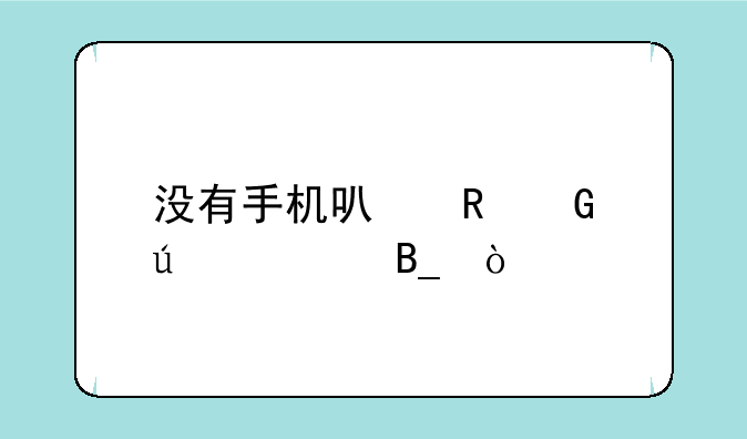 没有手机可电脑微信吗？