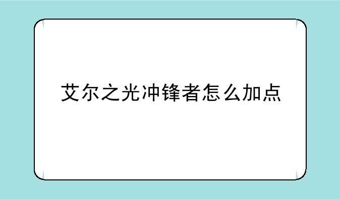 艾尔之光冲锋者怎么加点