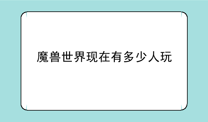 魔兽世界现在有多少人玩