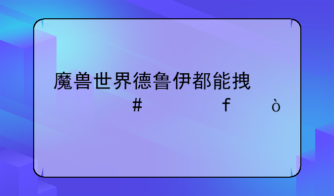 魔兽世界德鲁伊都能拿什么武器？