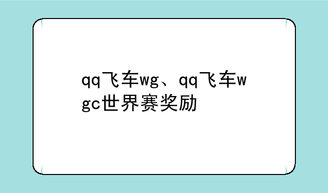 qq飞车wg、qq飞车wgc世界赛奖励