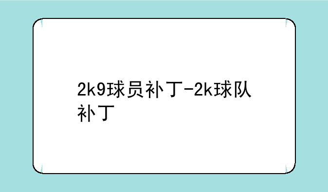 2k9球员补丁-2k球队补丁