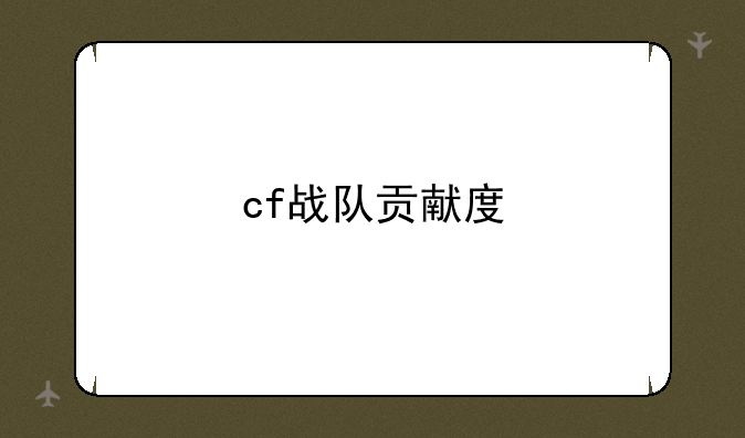 cf战队贡献度
