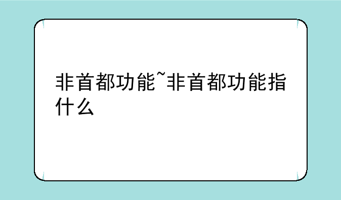 非首都功能~非首都功能指什么