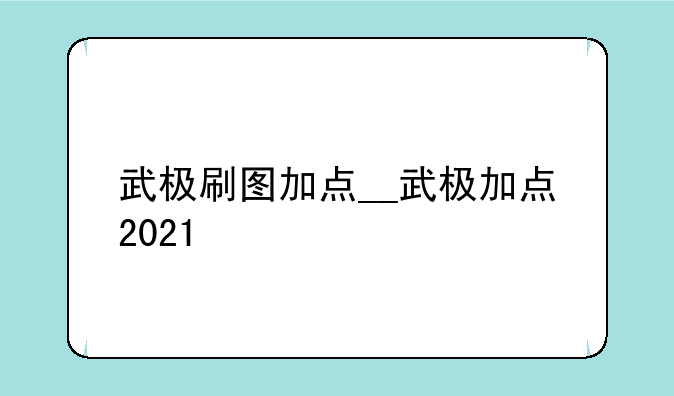 武极刷图加点__武极加点2021