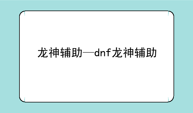 龙神辅助—dnf龙神辅助